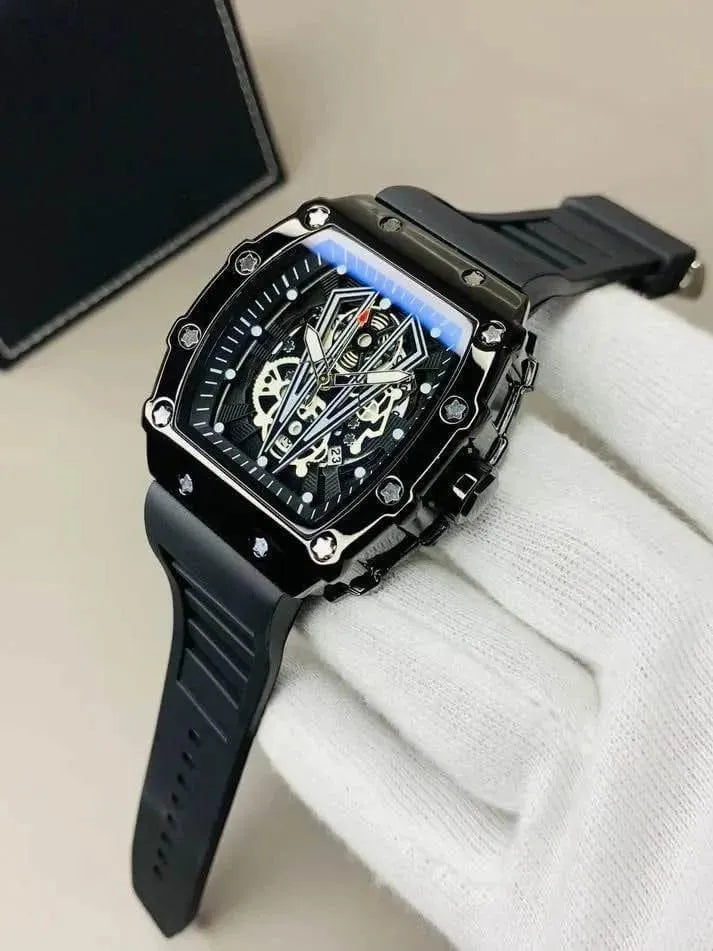 Men’s Black Chronograph Watch – Stylish & Modern Wristwatch