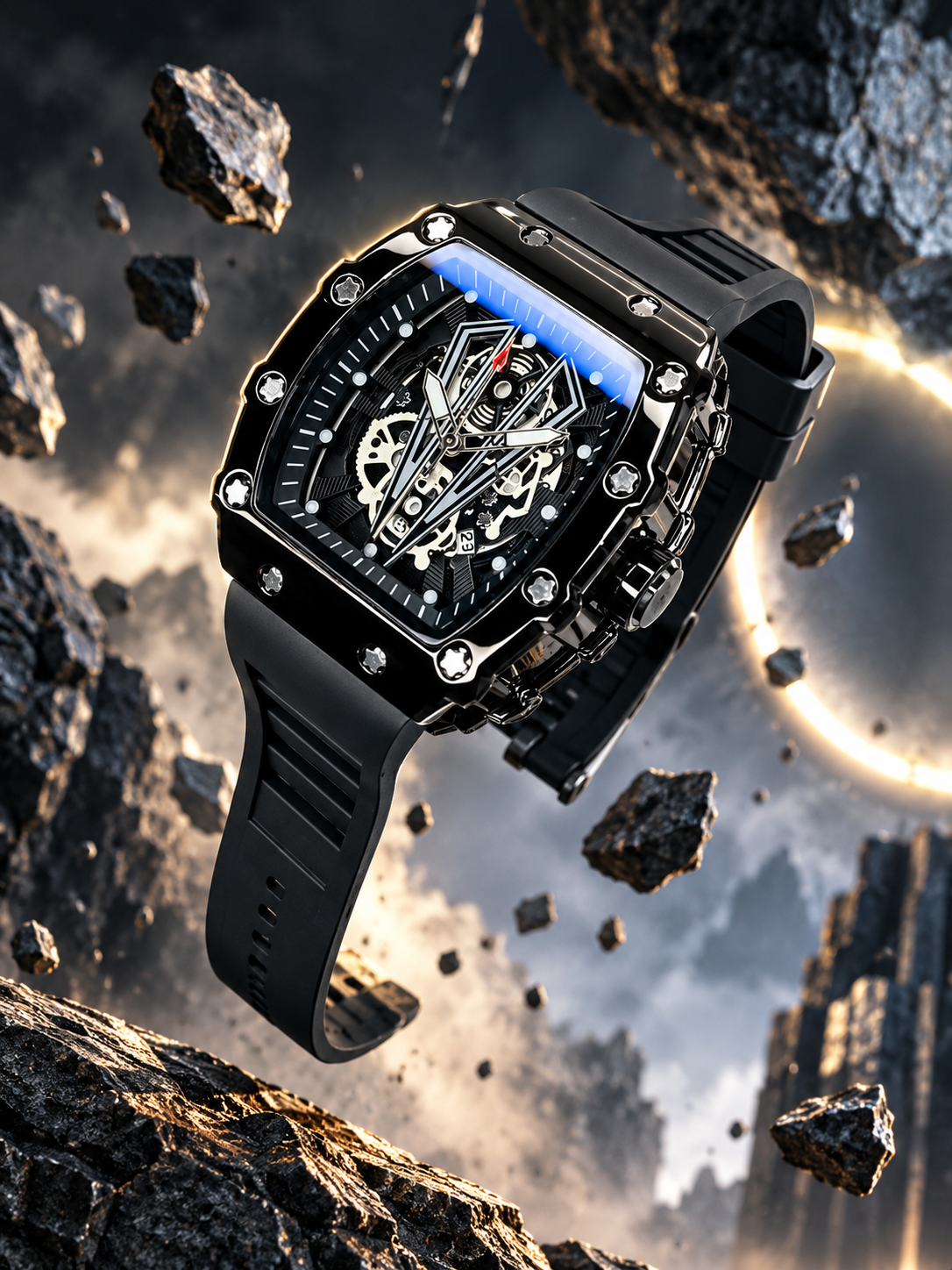 Men’s Black Chronograph Watch – Stylish & Modern Wristwatch