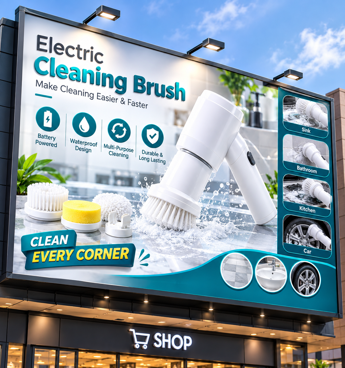 Automatic Spin Cleaning Brush – Multi-Functional Electric Scrubber