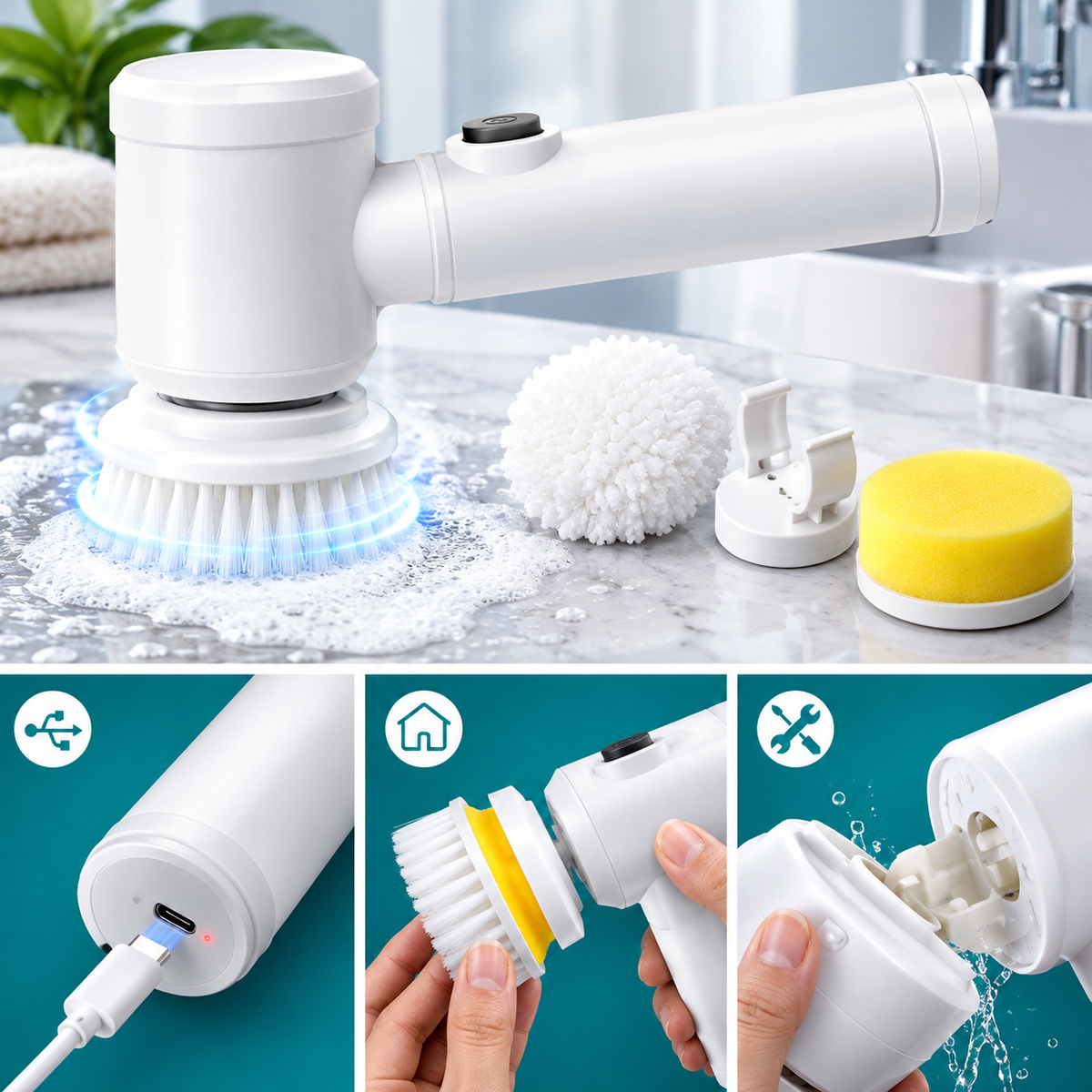 Automatic Spin Cleaning Brush – Multi-Functional Electric Scrubber